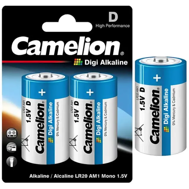 Camelion LR20-BP2DG – Μπαταρία Digi Ενισχυμένη Αλκαλική D 1.5V (2τμχ)