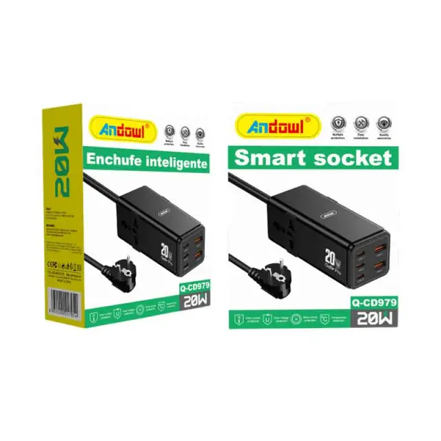 Andowl Πολύπριζο 3 Θύρες Type-C και 2 USB Θύρες Q-CS979 - Smart Socket 075884