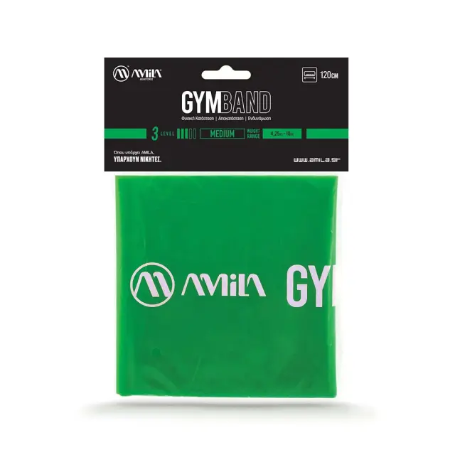 Amila Adult 1.2m x 45cm 0.4mm Medium Resistance Gymband Πράσινο 48182 (Amila) - One Size 2