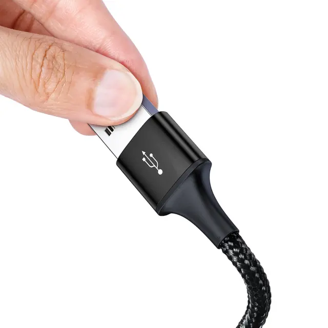 Mobile Charging Cable 3in1 USB to Type-C Lightning Micro-USB 3.5A 1.2m Black 3