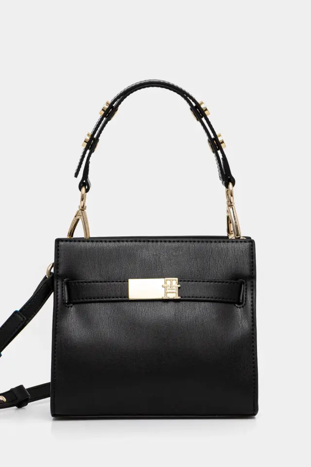 Tommy Hilfiger - Γυναικεία Τσάντα Th Heritage Mini Satchel AW0AW16896-BDS Μαύρο