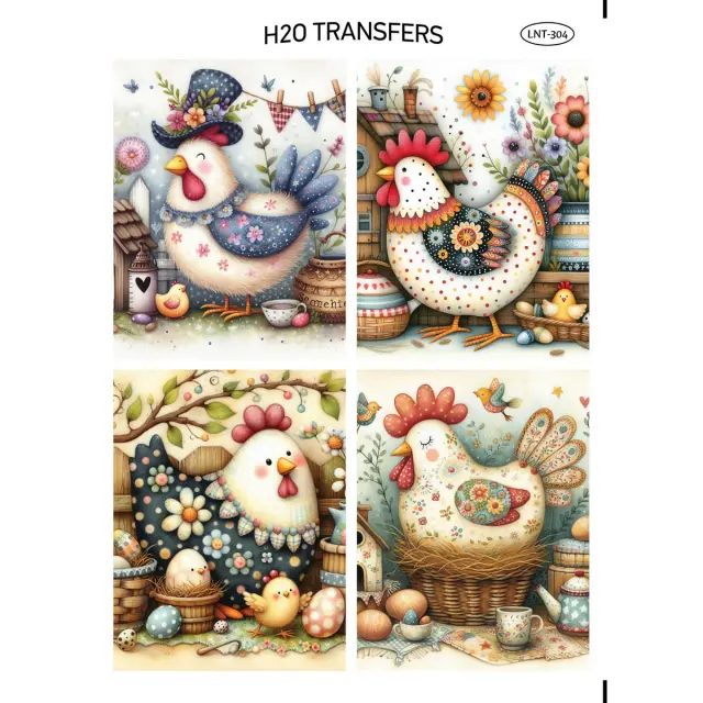Χαρτί Easy Transfer, Πολύχρωμα κοκοράκια, LNT-304, 25x35cm