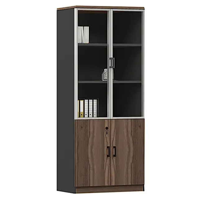 Βιβλιοθήκη ADVANCE Καρυδί/Γκρι Μελαμίνη 80x40x200cm