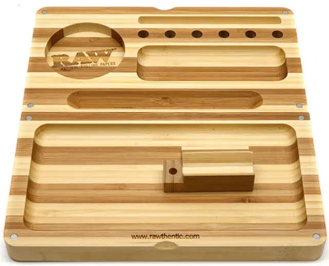 RAW Bambo BackFlip Rolling Tray Ξύλινο Κουτί - STRIPED