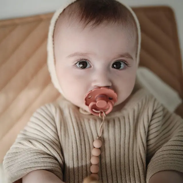 Κλιπ για Πιπίπλες Σιλικόνης Hera Blush - Mushie Baby Oliver 2