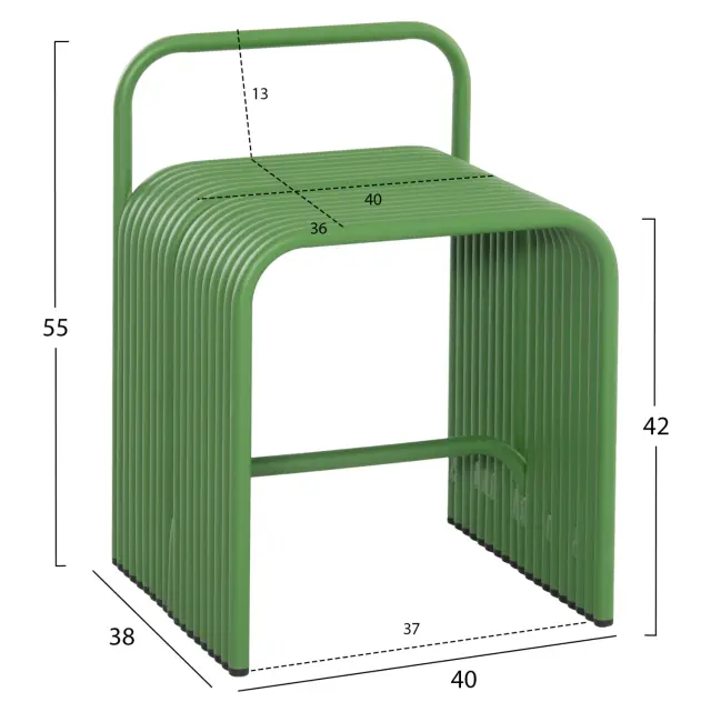 ΣΚΑΜΠΟ FB96326.07 ΑΛΟΥΜΙΝΙΟ ΣΕ ΠΡΑΣΙΝΟ ΧΡΩΜΑ 40x38x55Υεκ. 2