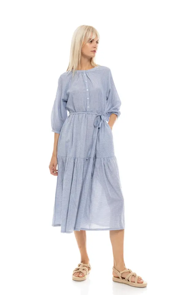 B528 - Type - BEACHWEAR BLUE STRIPE LONG