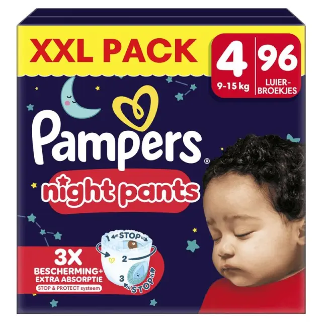 Pampers night pants XXL Πανα βρακακι νυχτας No4 9-15kg 96τμχ
