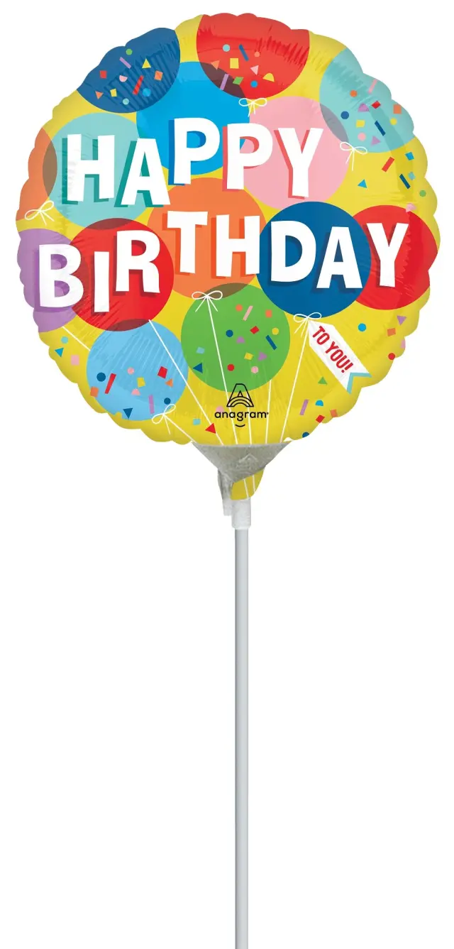 Μπαλόνι Φοιλ Μίνι 9 Sunny Balloons Birthday Celebration / 23 εκ
