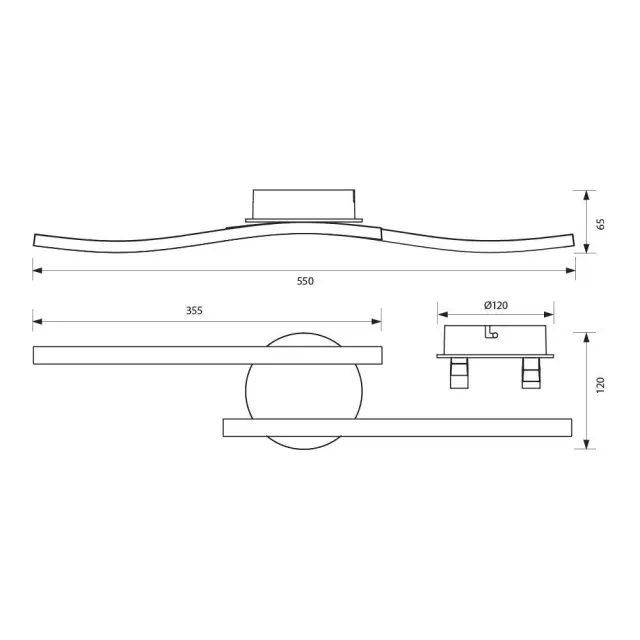 LED Φωτιστικό Οροφής 12Watt RIVER Μαύρο 4000K IP20 VIV005037 3