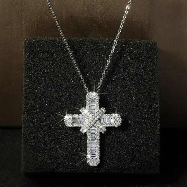 Ghetto Crucifix Shape 3A Zircon Necklaces for Women s 3