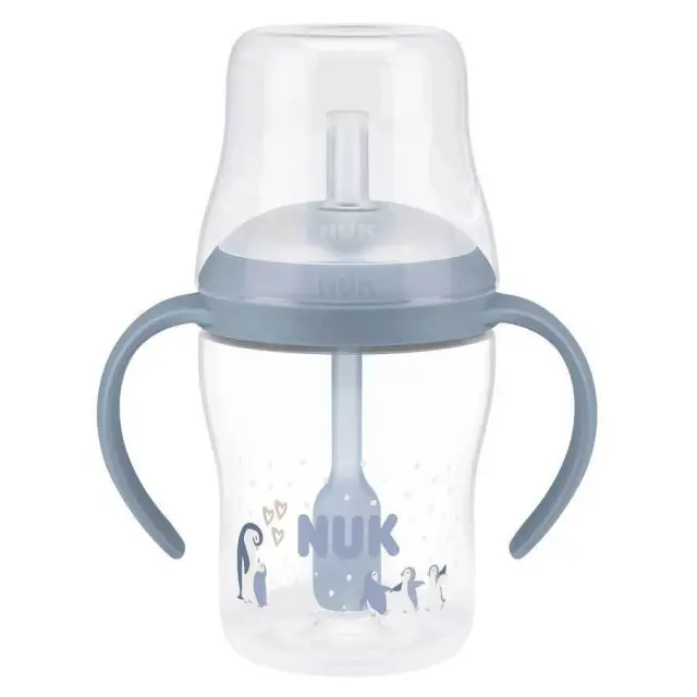 Nuk Μπιμπερό - Ποτήρι Perfect Match PP Temperature Control με Καλαμάκι Σιλικόνης PENGUIN 8m+ 150ml
