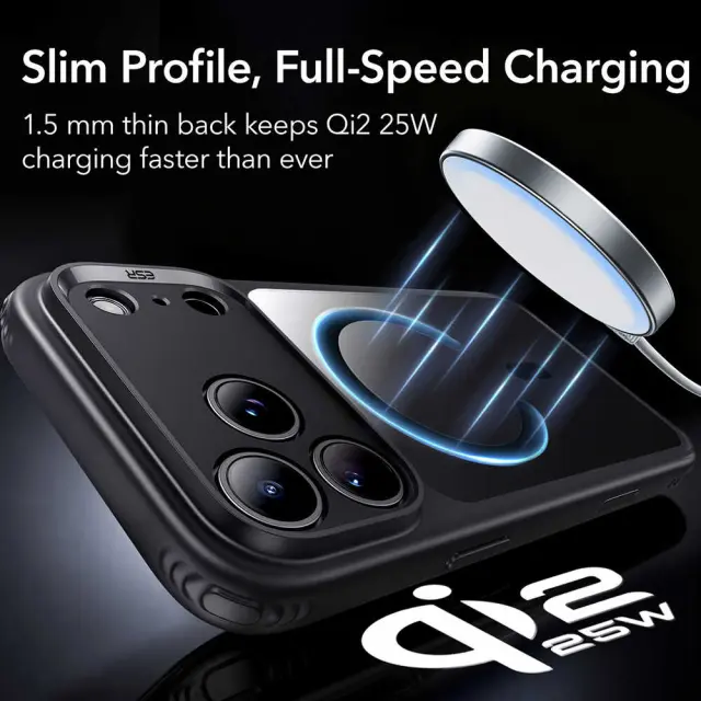 ESR - Classic Hybrid HaloLock (Camera Control) - iPhone 18 Pro Max / iPhone 17 Pro Max - Clear Black 3