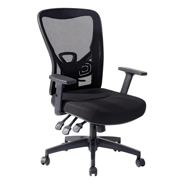 Πολυθρόνα Γραφείου BF2970 Μαύρο Ύφασμα/Mesh 63x65x99/107cm