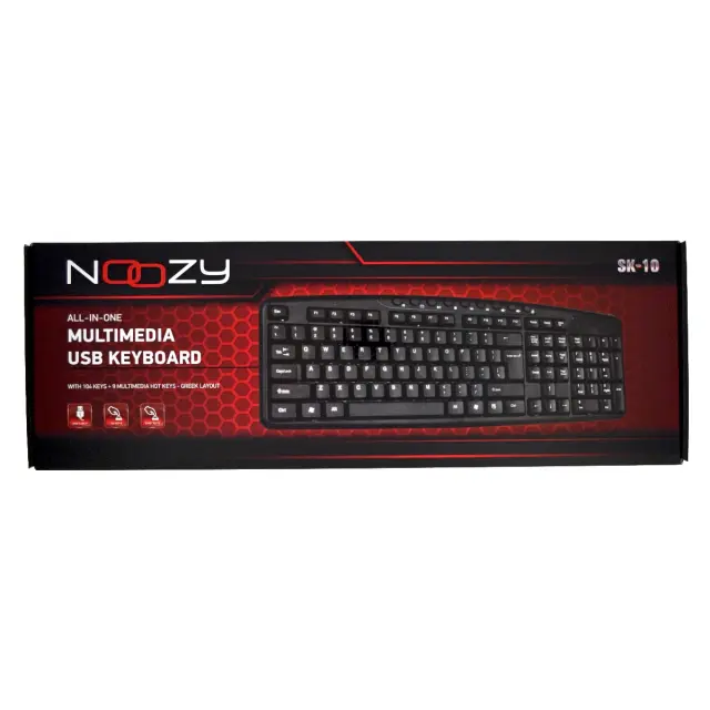 Πληκτρολόγιο Ενσύρματο Multimedia Noozy SK-10 USB με Ελληνικούς Χαρακτήρες και 9 Πλήκτρα Συντομεύσεων 2
