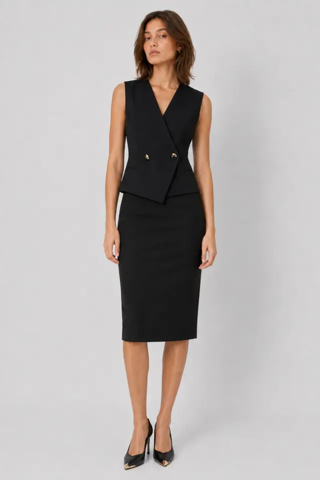 BSB DOUBLE-BREASTED WAISTCOAT(0056-0129001-BLACK) - 42-medium 2