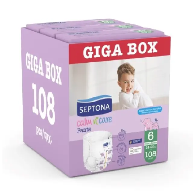 Septona Πάνες-Βρακάκι Pants Giga Box Extra Large No6 (14-20Kg) 108τεμ (3*36τεμ)