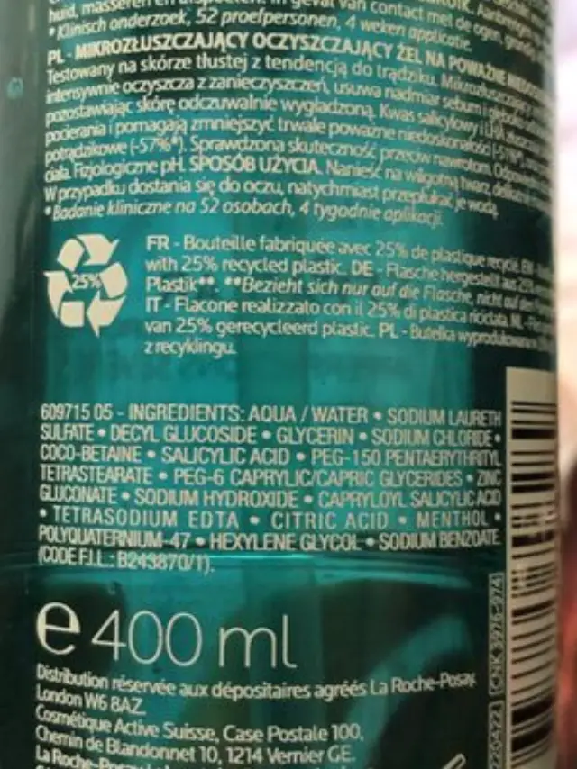 La Roche Posay Effaclar Μιcro-Peeling Purifying Gel Αφρώδες Gel Καθαρισμού Ενάντια σε Σοβαρές Ατέλειες & Έντονα Σημάδια, Κατάλληλο για Πρόσωπο & Σώμα, 400ml 2