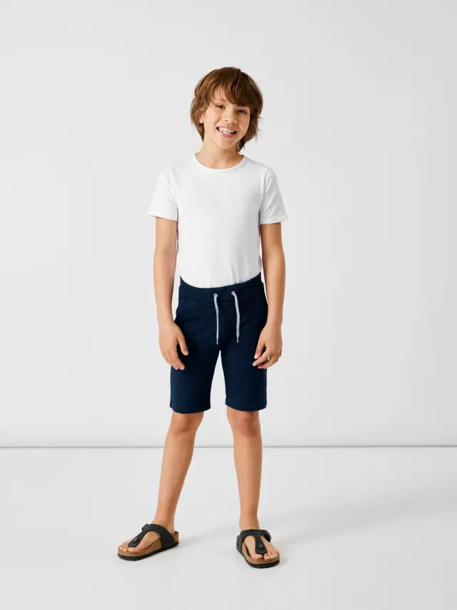 Name It Σορτς αγορίστικο πλεκτό Μαύρο NKMVERMO LONG SWE SHORTS UNB F NOOS - 13201050