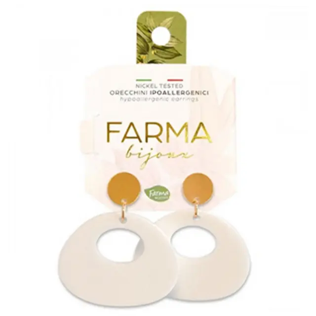Farma Bijoux Υποαλλεγικά Σκουλαρίκια Κρεμαστά Λευκά, 40mm