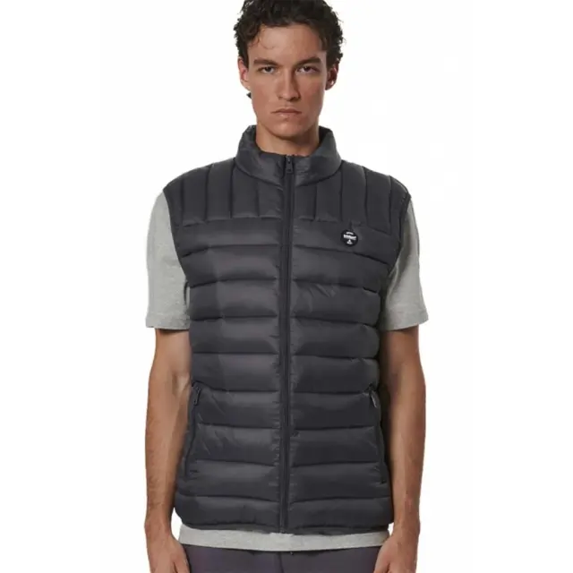 Body Action Men's Lightweight Quilted Vest Jacket Μαύρο 073534-01 (Body Action)