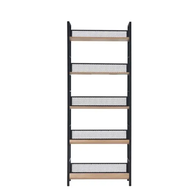 Βιβλιοθήκη "Nest-Φυσικό με μαύρο" 60x28x154 εκ. 3