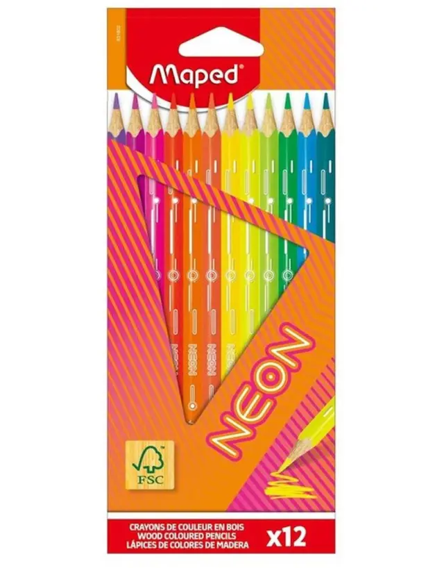 Maped Ξυλομπογιές Neon Fsc Σετ 12 Τεμ/ 831802 (Maped)