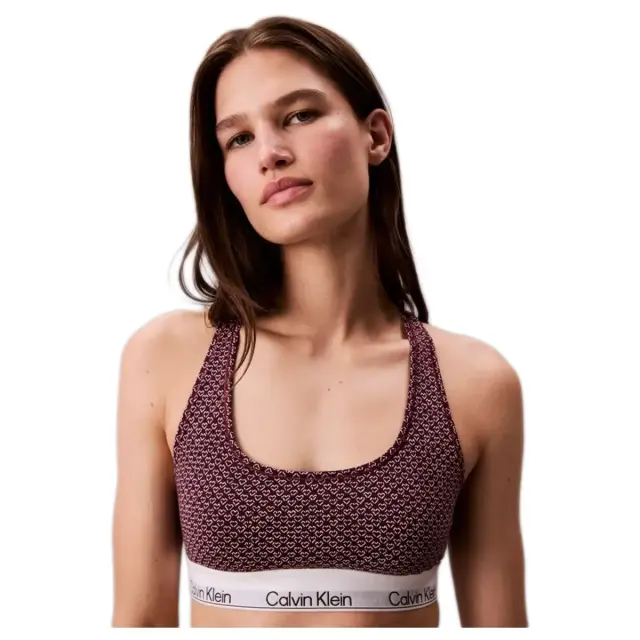 Calvin Klein Γυναικείο Μπουστάκι Unlined Icon Cotton Modal, Χρώμα Seamless Emblem-Dark Berry