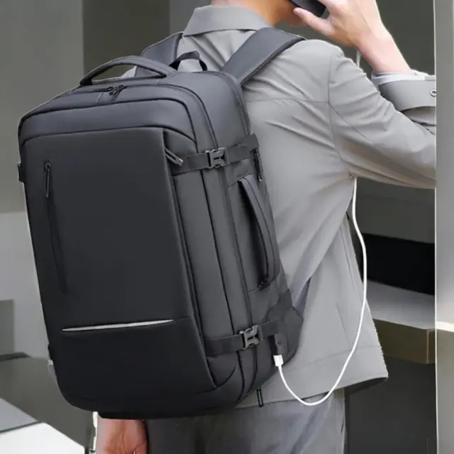 Επαγγελματικό Σακίδιο Πλάτης 46x32x22 +5cm Επέκταση PLAYFULBAGS PS2407. Μαύρο Max 40lt 2