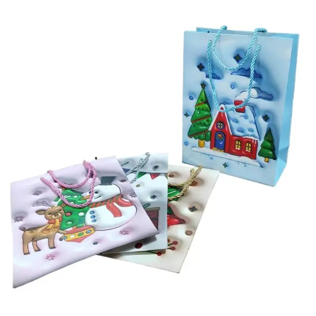 Χριστουγεννιάτικη σακούλα 32x26cm 12τμχ - Christmas bag 12pcs 056030