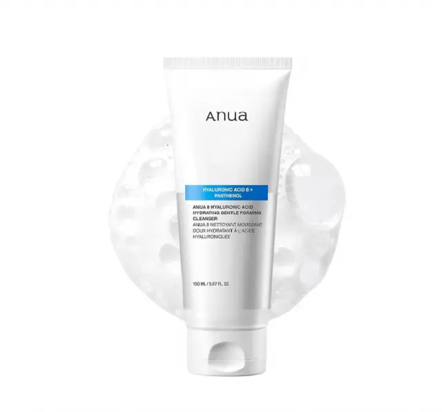 Anua 8 Hyaluronic Acid Hydrating Gentle Foaming Cleanser, Απαλός καθαριστικός αφρός με 8 τύπους υαλουρονικού, 150ml
