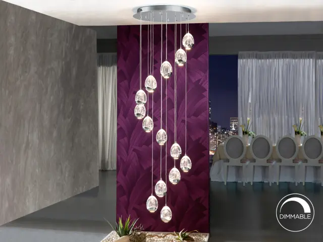 ROCIO LED LAMP 14L CHROME DIMMABLE φωτιστικό κρεμαστό Χρώμιο