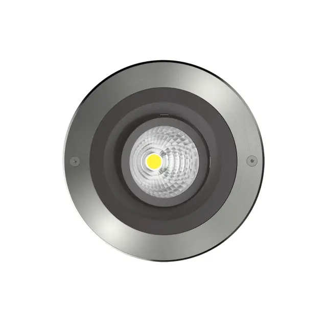 Χωνευτό Στρογγυλό Φωτιστικό Δαπέδου LED Moom 15W 3000K IP67 Νίκελ Ματ Dimmable Nickel 2