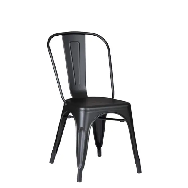 Καρέκλα RELIX Μεταλλική Μαύρη Matte High 45x45x85cm