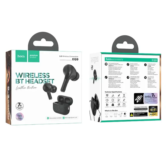 Wireless Hands Free Hoco EQ9 Duke TWS V5.3 320mAh 7 Ώρες Λειτουργίας με LED Οθόνη και Συμβατά με Siri Μαύρο 2