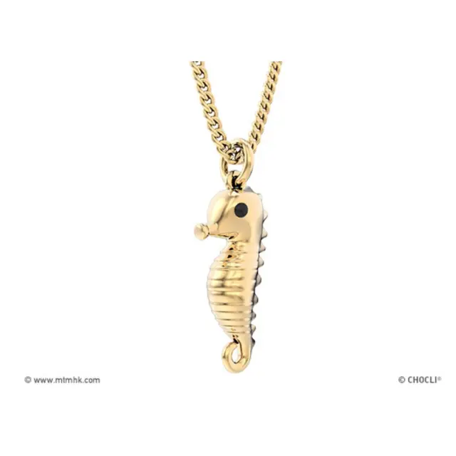 Chocli Επίχρυσο Κολιέ 18k: Ιππόκαμπος (Sea horse) 2
