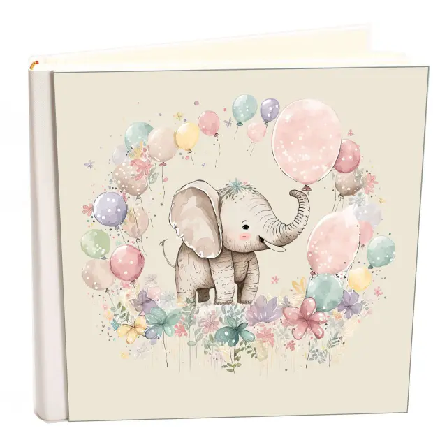 Άλμπουμ my album elephant 29 boho style με ριζόχαρτο 35x35cm και κουτί άλμπουμ