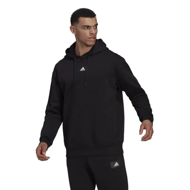 adidas FeelVivid Cotton Fleece Hoodie (HK2829-Black) - Μαύρο
