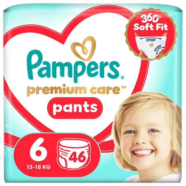 Pampers Πάνες Βρακάκι Premium Care No6 13-18kg 46τμχ