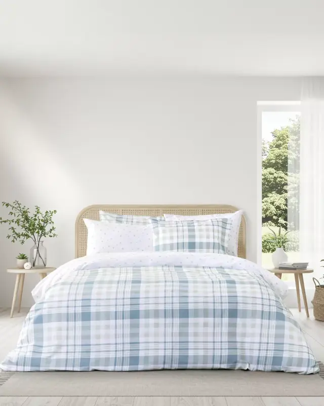 Σετ Σεντόνια 170x260 Μονά Nima Miles Green-White 100% βαμβακερόΧωρίς Λάστιχο