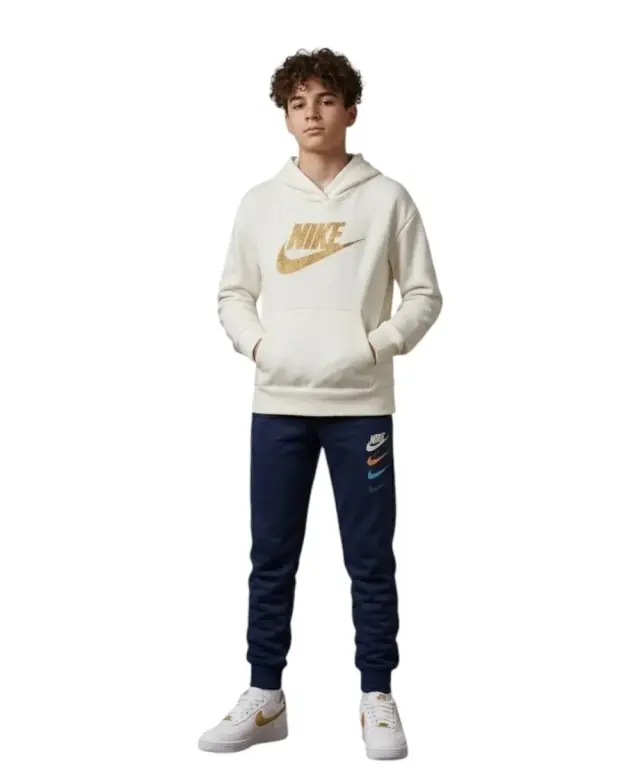 Nike - Παιδική Μπλούζα Φούτερ Futura 36I400-111 Λευκό - 6 ετών 3