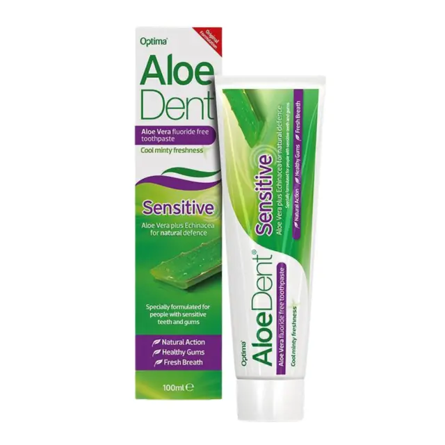 Oδοντόκρεμα Sensitive Aloedent Optima Fluoride , sls free /100ml