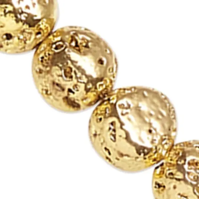 Επιμεταλλωμένη Χάντρα Lava Rock - Gold - Ø10mm ~38τεμ