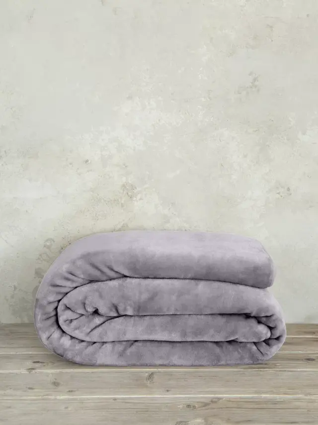 Κουβέρτα 180x220 Ημίδιπλη Βελουτέ 550gsm Nima Coperta 100% Πολυέστερ- Smoky Lilac