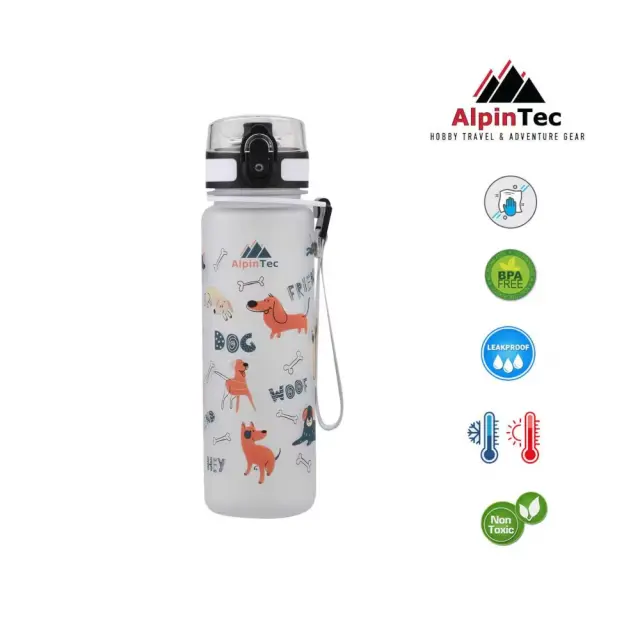 Παγούρι Πλαστικό Kids 500ml White Happy Dogs (F-500WT-HD) Λευκό 2