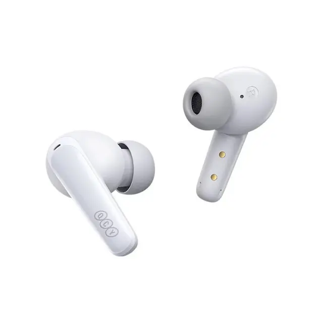 QCY T13X TWS WHITE – 30 HOUR BATTERY – TRUE WIRELESS IN-EAR EARBUDS – QUICK CHARGE 380MAH 3