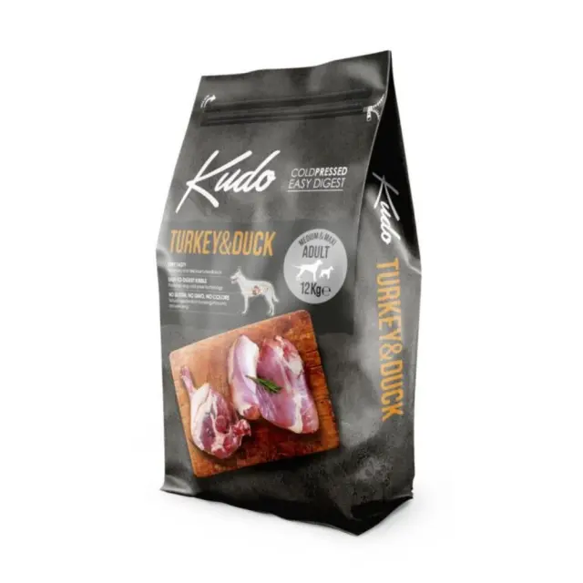Kudo Μedium & Maxi Adult Turkey & Duck Ξηρά Τροφή Σκύλου με Γαλοπούλα & Πάπια 12kg