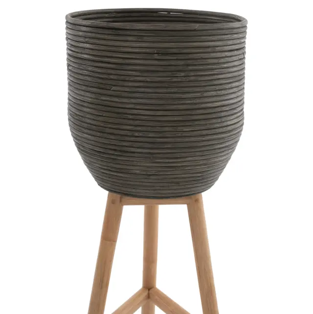 ΓΛΑΣΤΡΑ ΑΠΟ RATTAN ΚΑΙ BAMBOO FB97724 36Χ35Χ95Yεκ.ΦΥΣΙΚΟ - ΠΡΑΣΙΝΟ 3