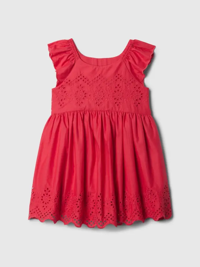 Κόκκινο babyGap Eyelet Φόρεμα slipper red - 2YRS
