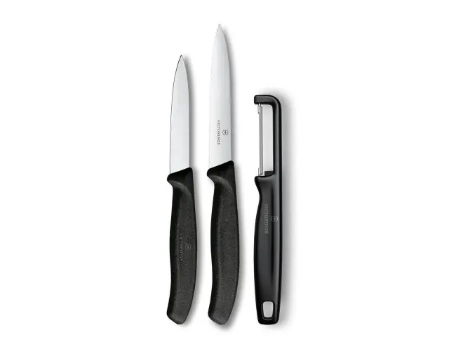 Σετ Μαχαίρια Γενικής Χρήσης & Αποφλοιωτής Victorinox Swiss Classic με μήκος λεπίδας 8cm και 10cm - Black - 3 τεμάχια6.7113.33 3